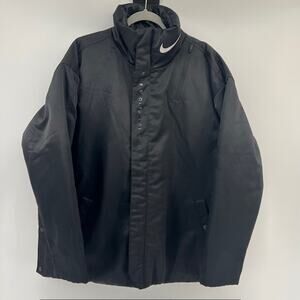 Nike Air Sportswear Synthetic Fill Black Satin Jacket Womens XL CU5831010 Boxy
